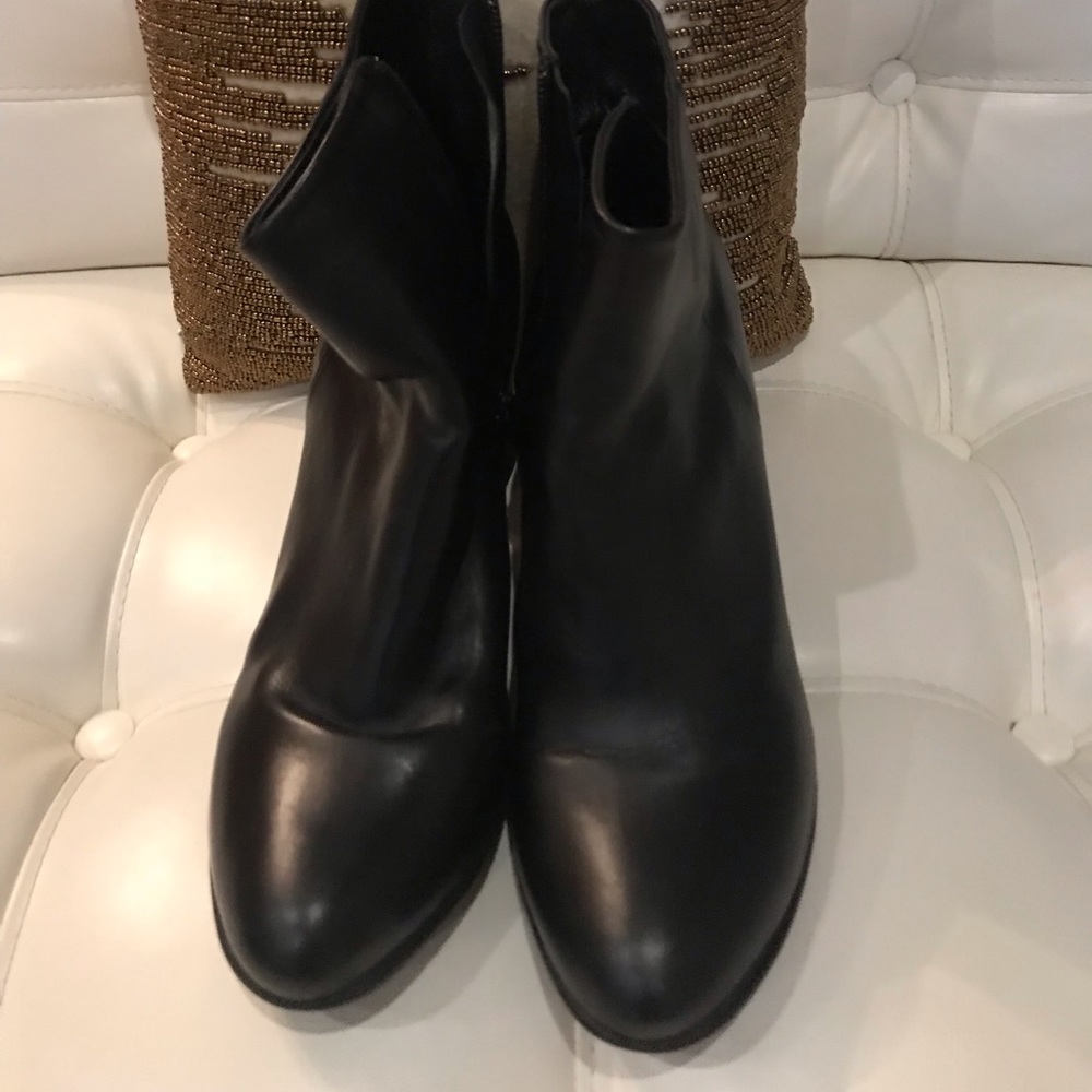 Authentic black leather booties!